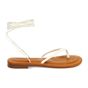 Sandali bassi donna bianchi lace-up