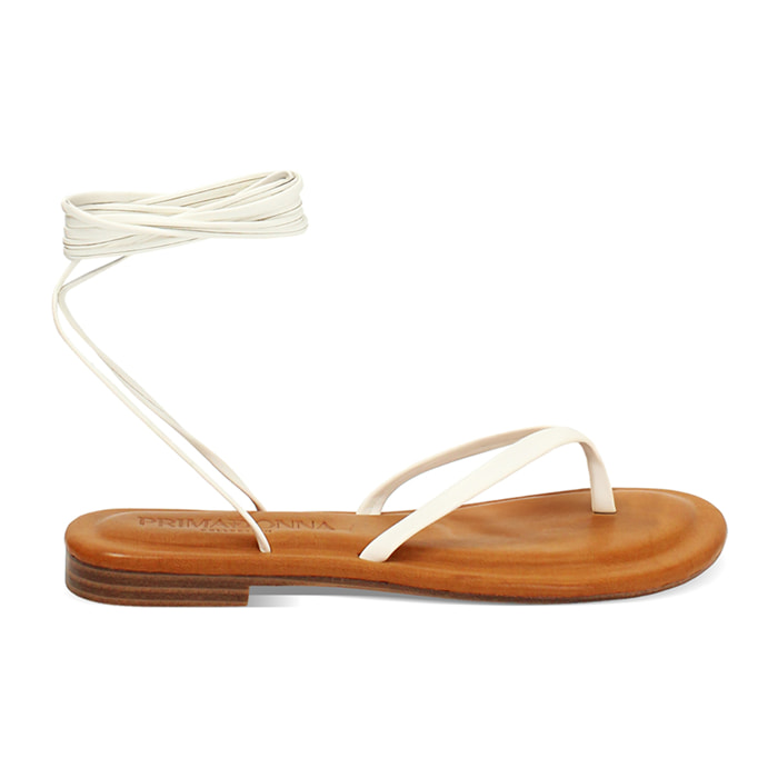 Sandali bassi donna bianchi lace-up