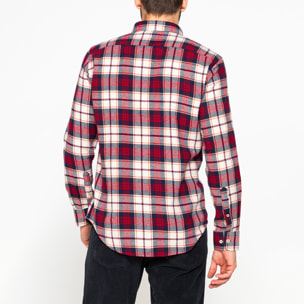 CAMICIA FANTASIA TINTO FILO IN FLANELLA LEGGERA