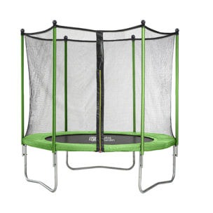 Trampoline "Yoopi" - Ø 2.44 m - Avec filet + échelle + couverture + kit d'ancrage