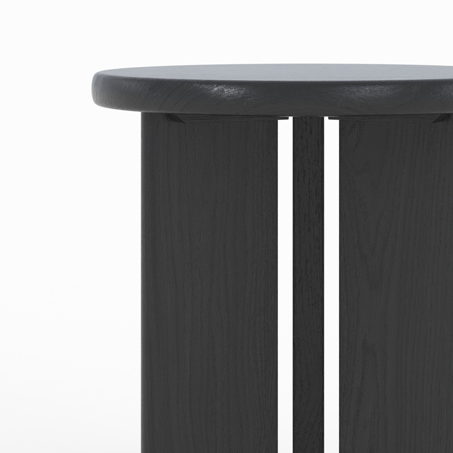 Table d'appoint ronde en bois noir D40 cm - Néa