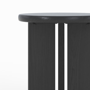 Table d'appoint ronde en bois noir D40 cm - Néa