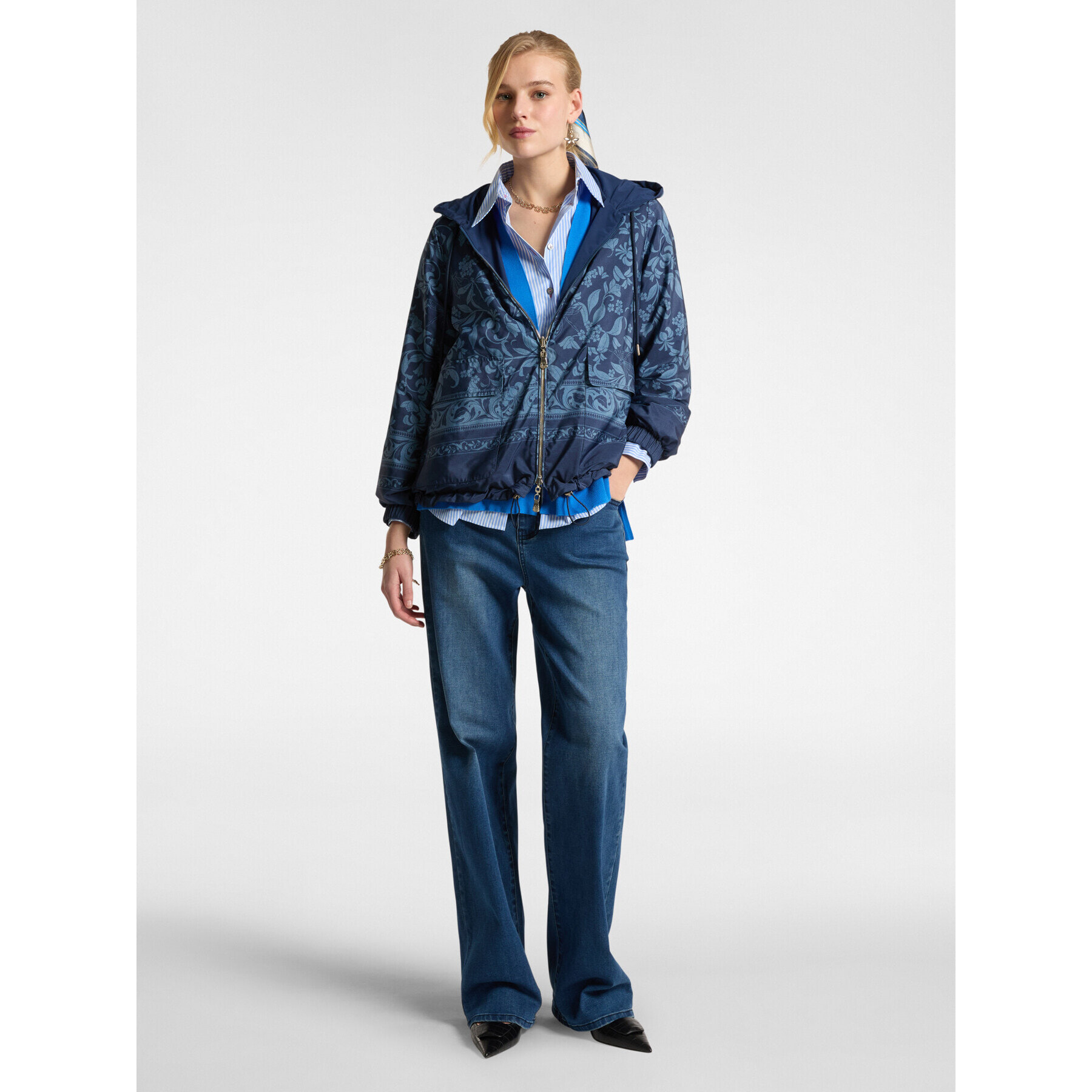 Elena Mirò - Wind jacket reversibile - Blu