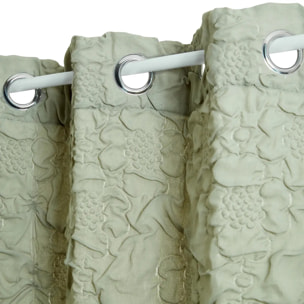 Rideau matelassé Iris 135x260cm vert