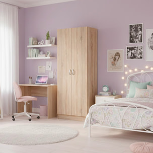 Scarpiera Armadio Salvaspazio Con 2 Ante E 5 Ripiani Regolabili Mobile Multiuso Design Moderno Per Ingresso Camera e Living 69.2x34.6x170.4 Cm Rovere