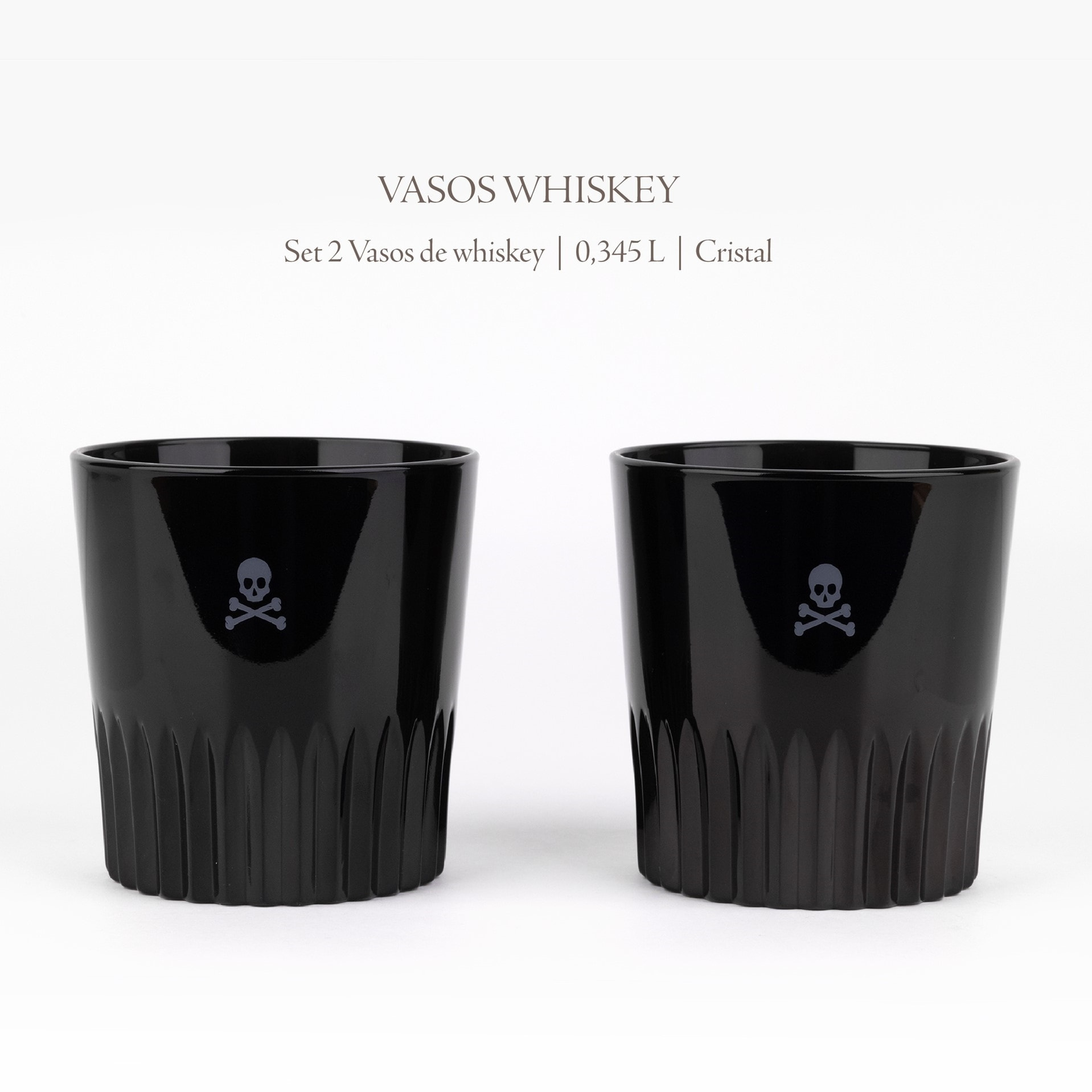 Set de 2 vasos negros para whiskey 345ml scalpers home