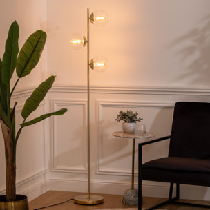 Lampadaire droit en métal H162cm doré