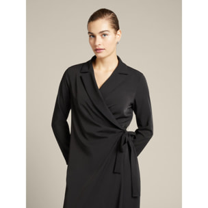 Elena Mirò - Wrap dress in tessuto fluido - Nero