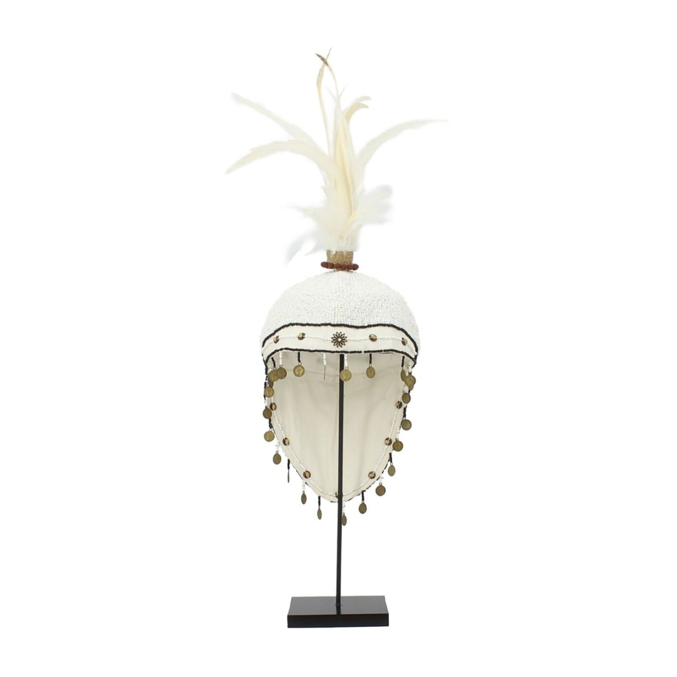Coiffe traditionnelle en plumes et perles  SANATH
