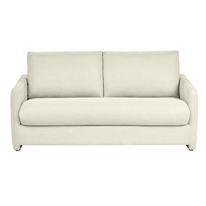 Canapé convertible 2 places en tissu beige crème PAULIN