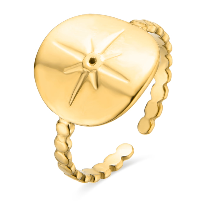 Anillo de Circonita Brillante acabado en oro amarillo de 18K- Leri