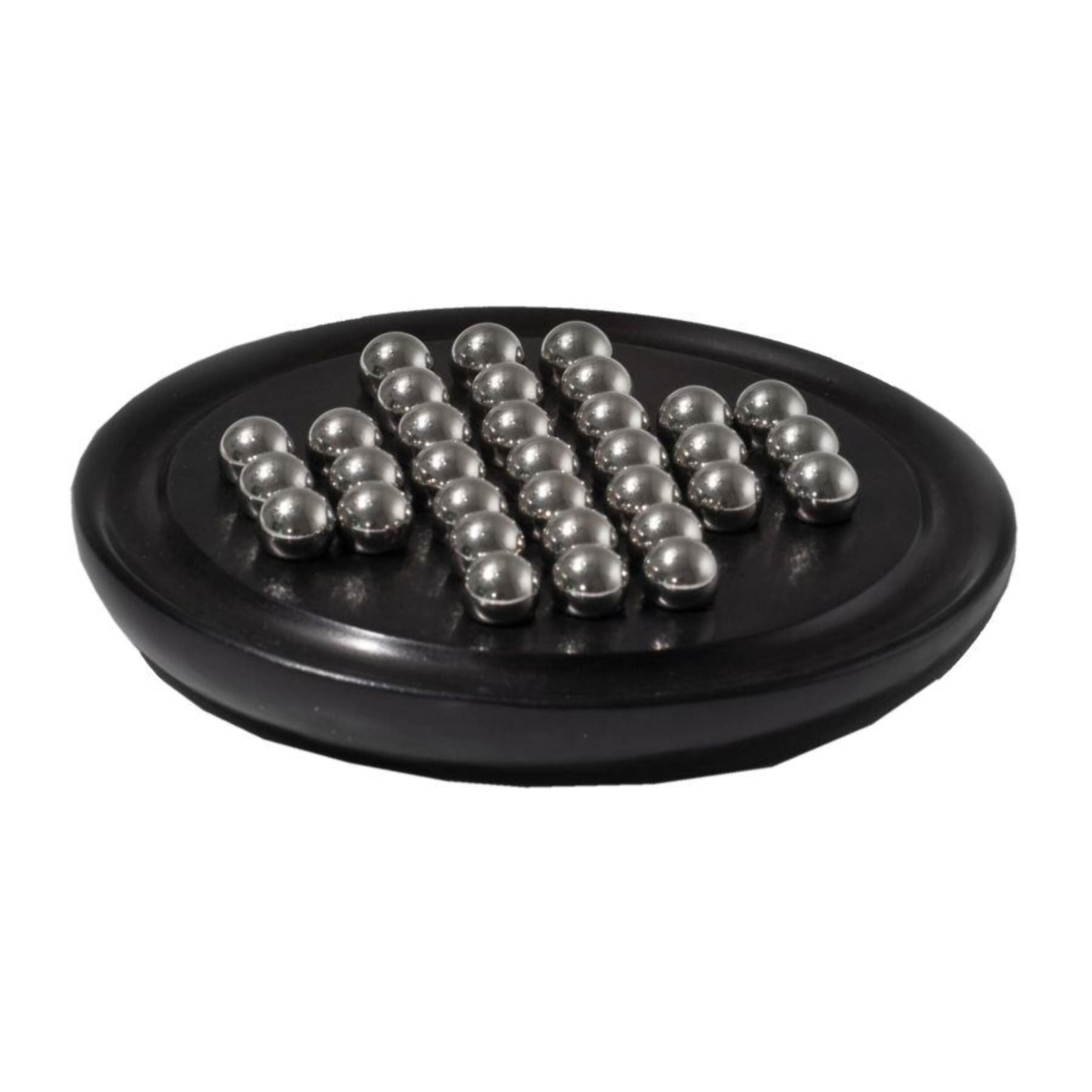 Decorazione gioco solitario in legno cm19h2 con palline in alluminio