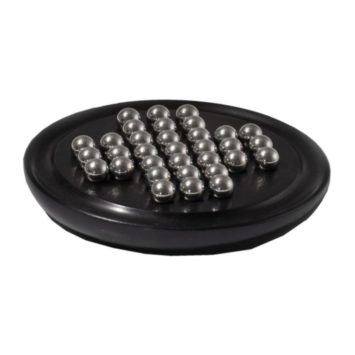 Decorazione gioco solitario in legno cm19h2 con palline in alluminio