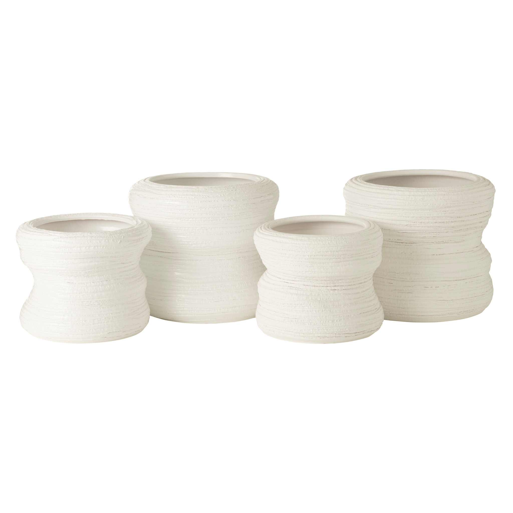 J-Line cachepot Organique - céramique - blanc - large - 2 pcs