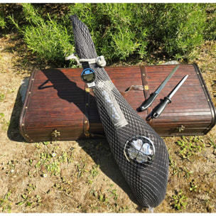 Valise Maestro Cortador 100% Ibérico : Jambon Bellota 100% Affiné plus de 36 mois + Couteau et Affûteur + Caisse Décorative - 6,5kg - Espagne - César Nieto.