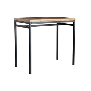 Table haute industrielle en bois manguier massif et métal noir L115 cm YPSTER