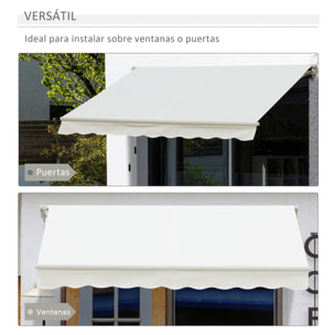 Toldo de Patio Balcón de Aluminio y Poliéster 4x2,5m Blanco