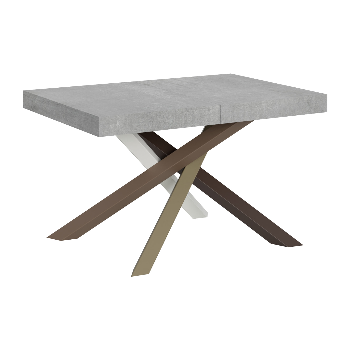 Table extensible 90x130/390 cm Volantis Gris Béton cadre 4/C