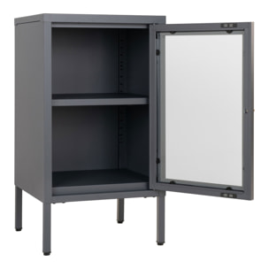 Armadietto Dalby in acciaio e vetro grigio 38x35x70 cm