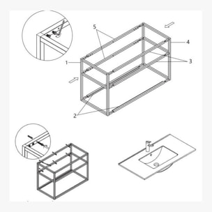 Lave main vasque 90 cm métal Aquafredo