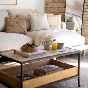 Table basse Boston -bois massif de manguier-couleur bahamas naturelles 90 x 45 x 55 cm