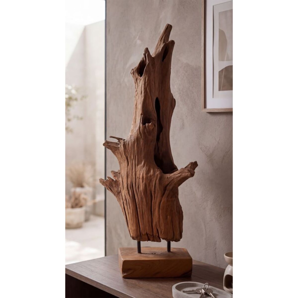 SCULTURA AKAR IN TEAK RICICLATO CM 23X27X64 (PEZZI UNICI - NON RIP. IN SERIE)
