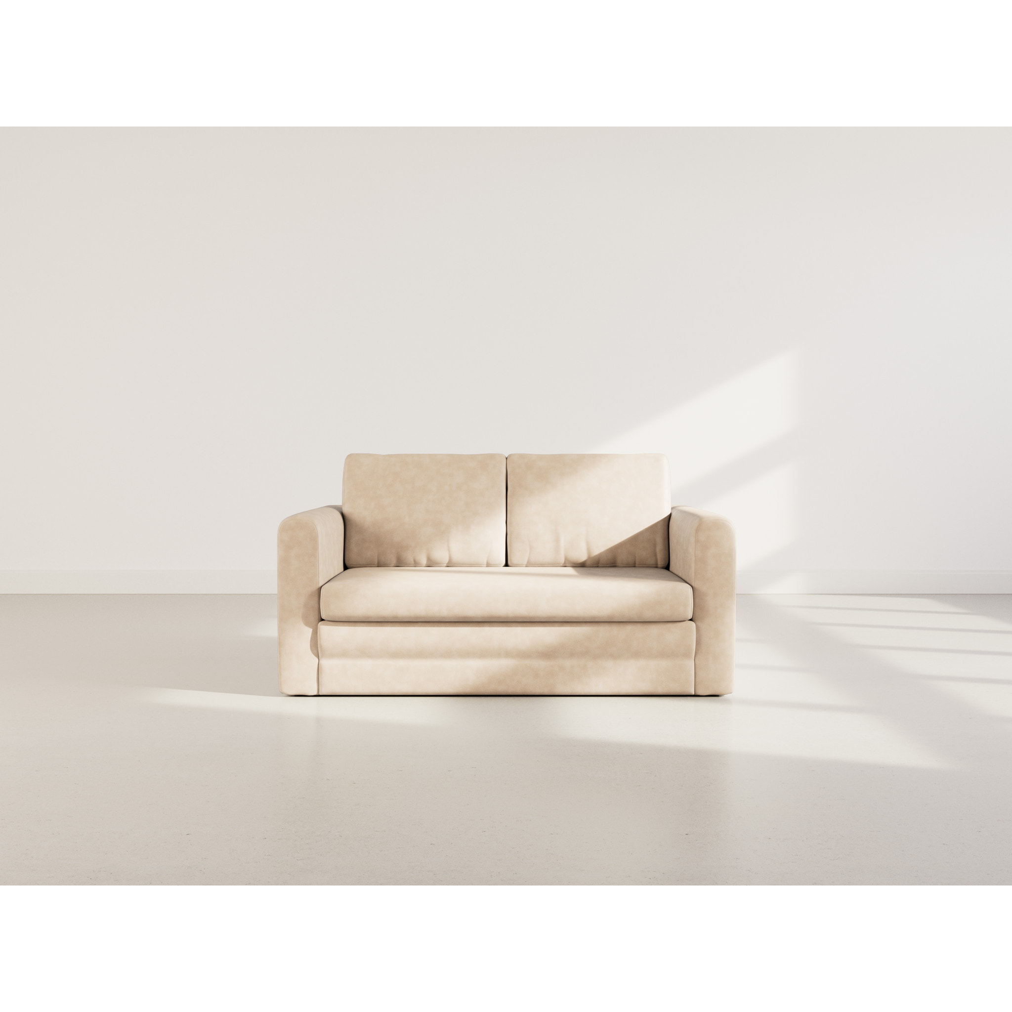 Marilia - canapé 2 places convertible déplimousse en simili - Beige