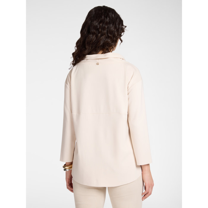 Elena Mirò - Camiseta con cuello suave - Beige