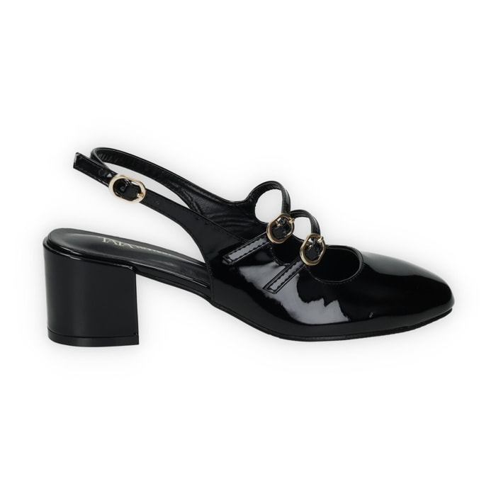 Décolleté sling back Donna Tata Italia Nero