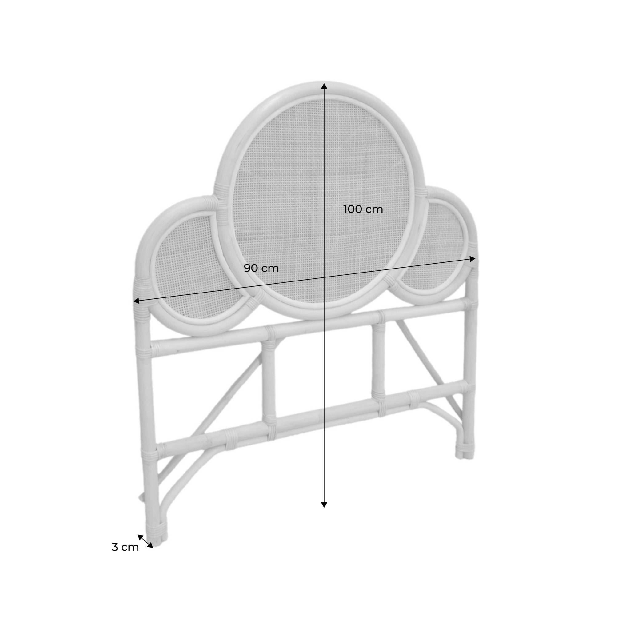 Tête de lit exotique rotin naturel chambre enfant 90 x 100 cm - Lior