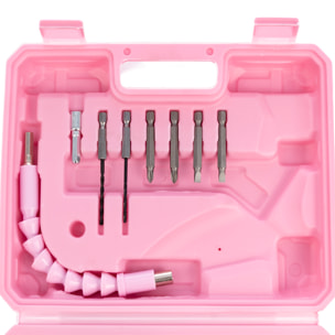 Destornillador eléctrico inalámbrico, con caja de herramientas de 46 accesorios.