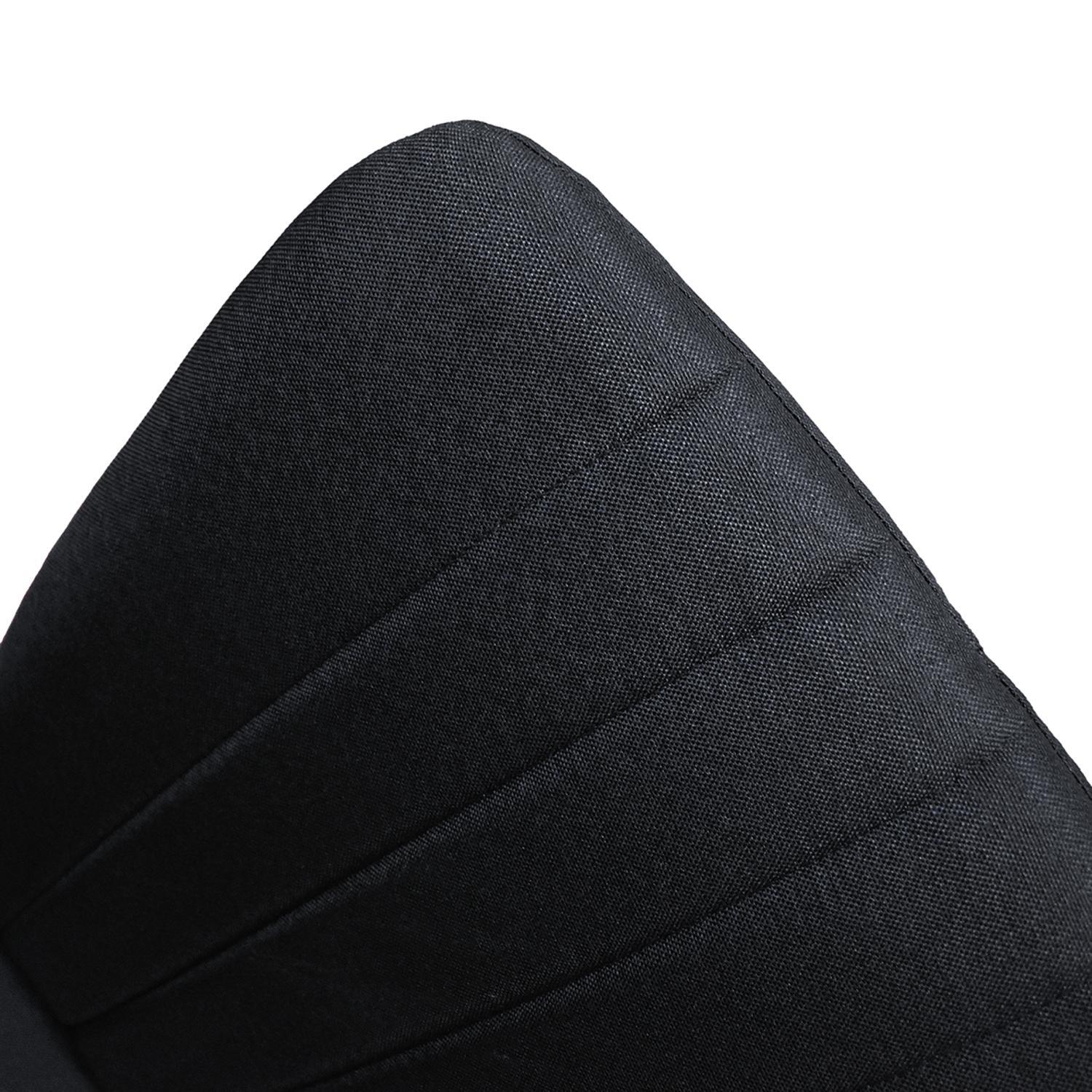 Set di 6 sedie AMSTERDAM in tessuto nero e gambe in metallo nero