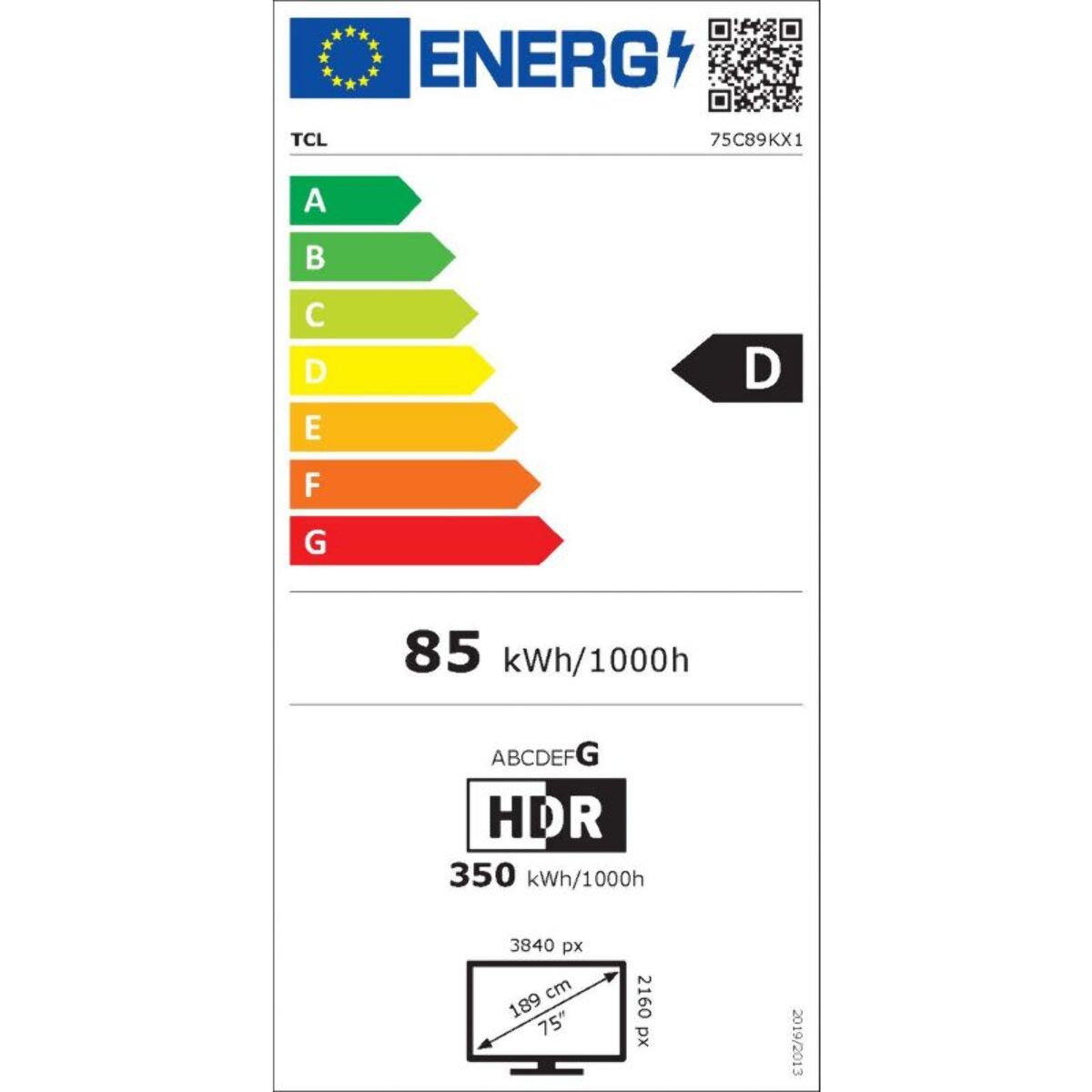 TV Mini Led TCL 75C89K 2025-75 pouces (189cm)