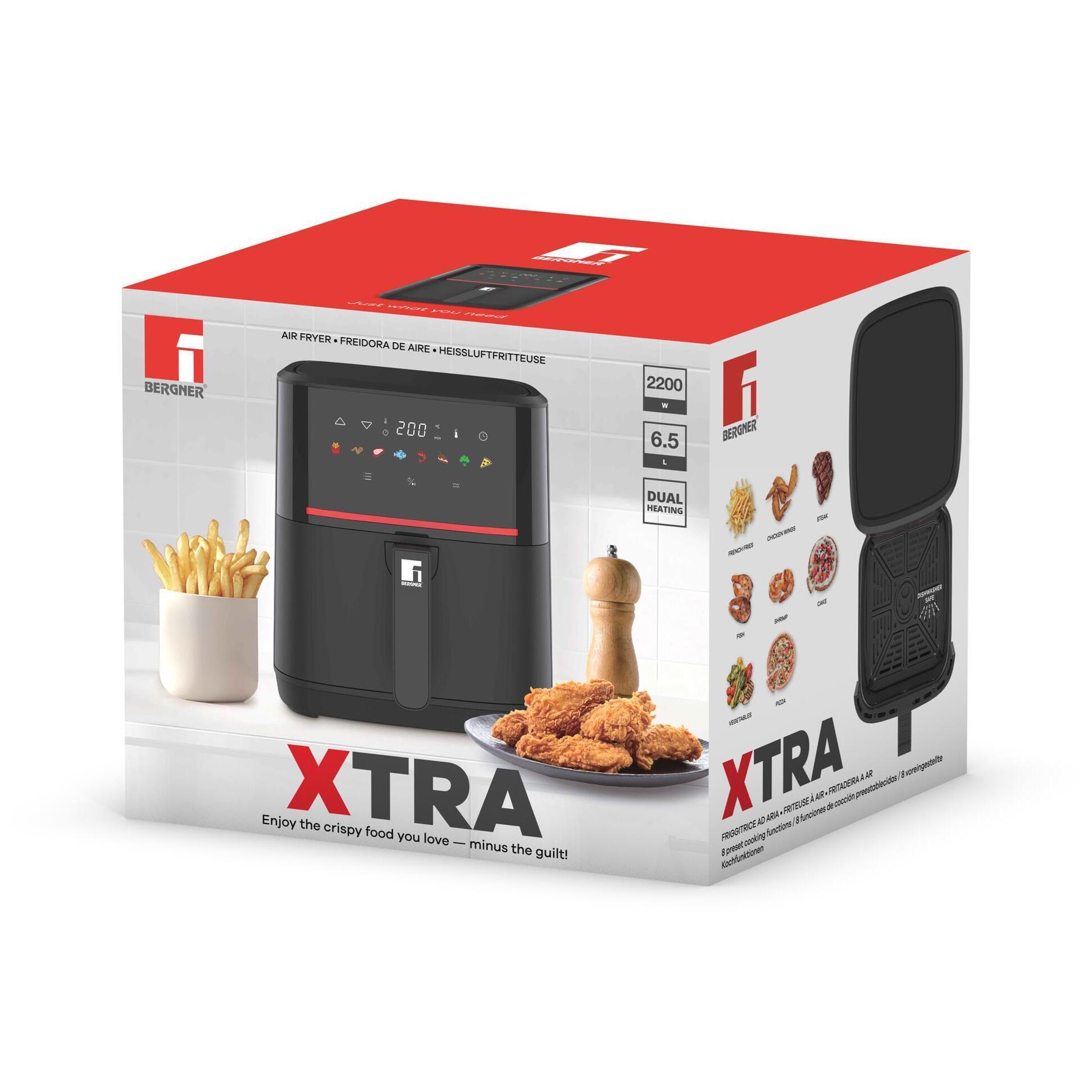 Bergner XTRA Freidora de Aire 6,5L 2200W Digital con Pantalla Táctil