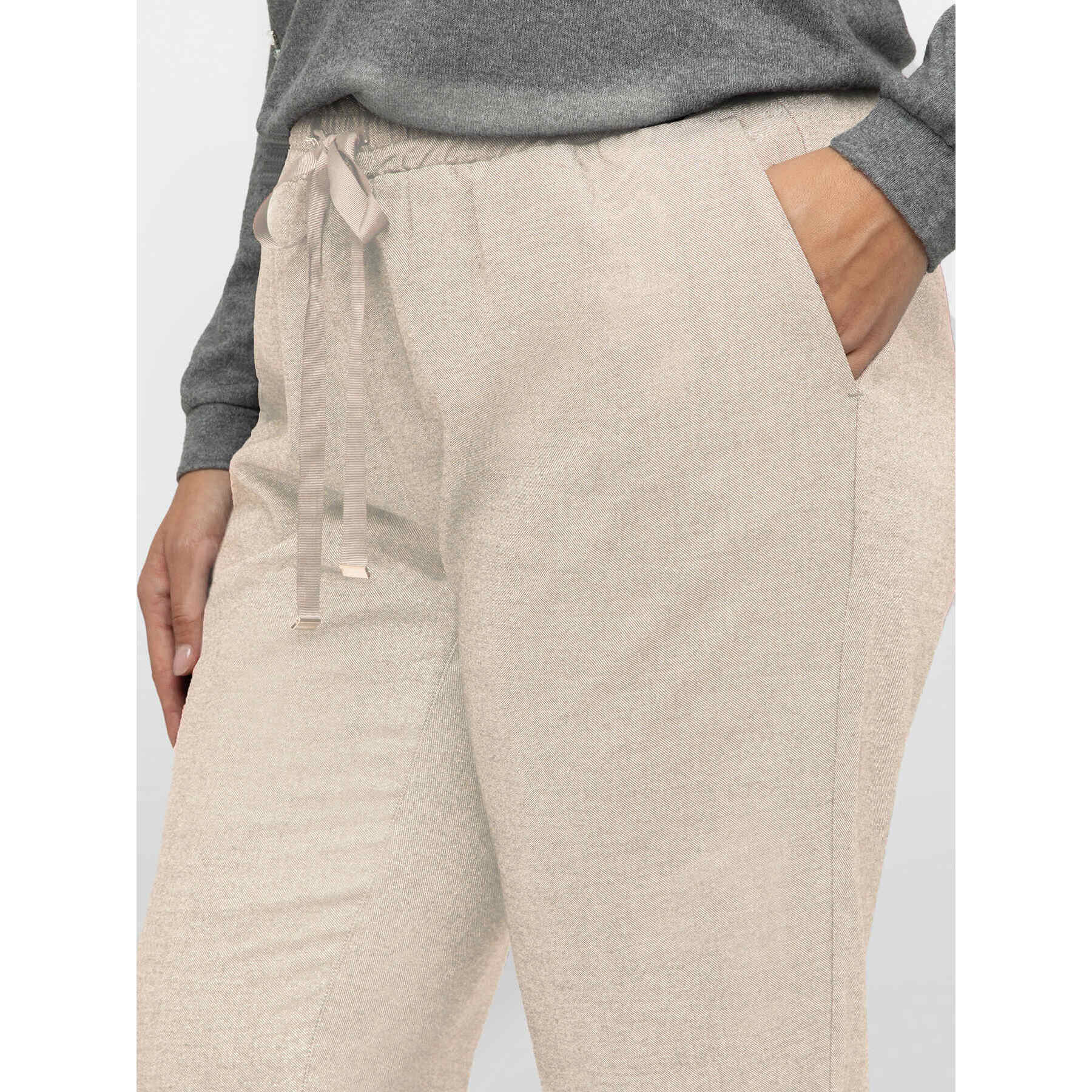 Fiorella Rubino - Pantalón jogger de lúrex - Beige