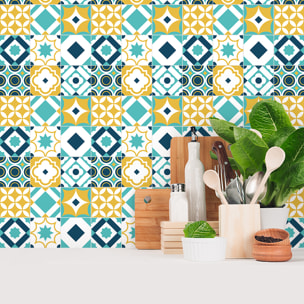 Stickers muraux - Sticker Mural Carrelage adhésif Cuisine Salle de Bain - 9 STICKERS CARRELAGES AZULEJOS AVA MARIA