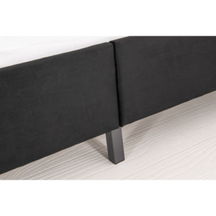 Lit 160x200 cm en velours noir DAKOTA