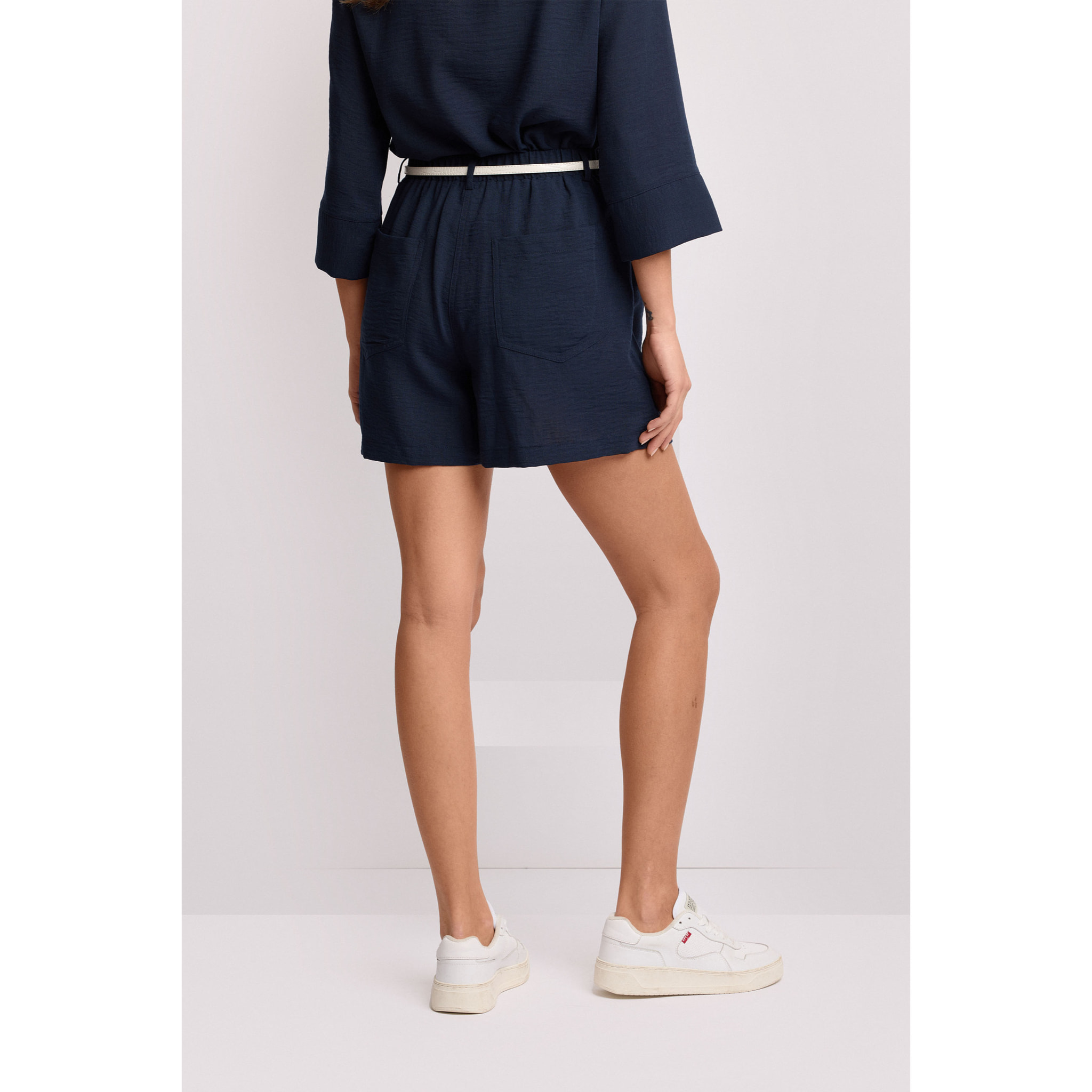 Kocca - Pantaloni corti con cintura Donna, Tinta unita