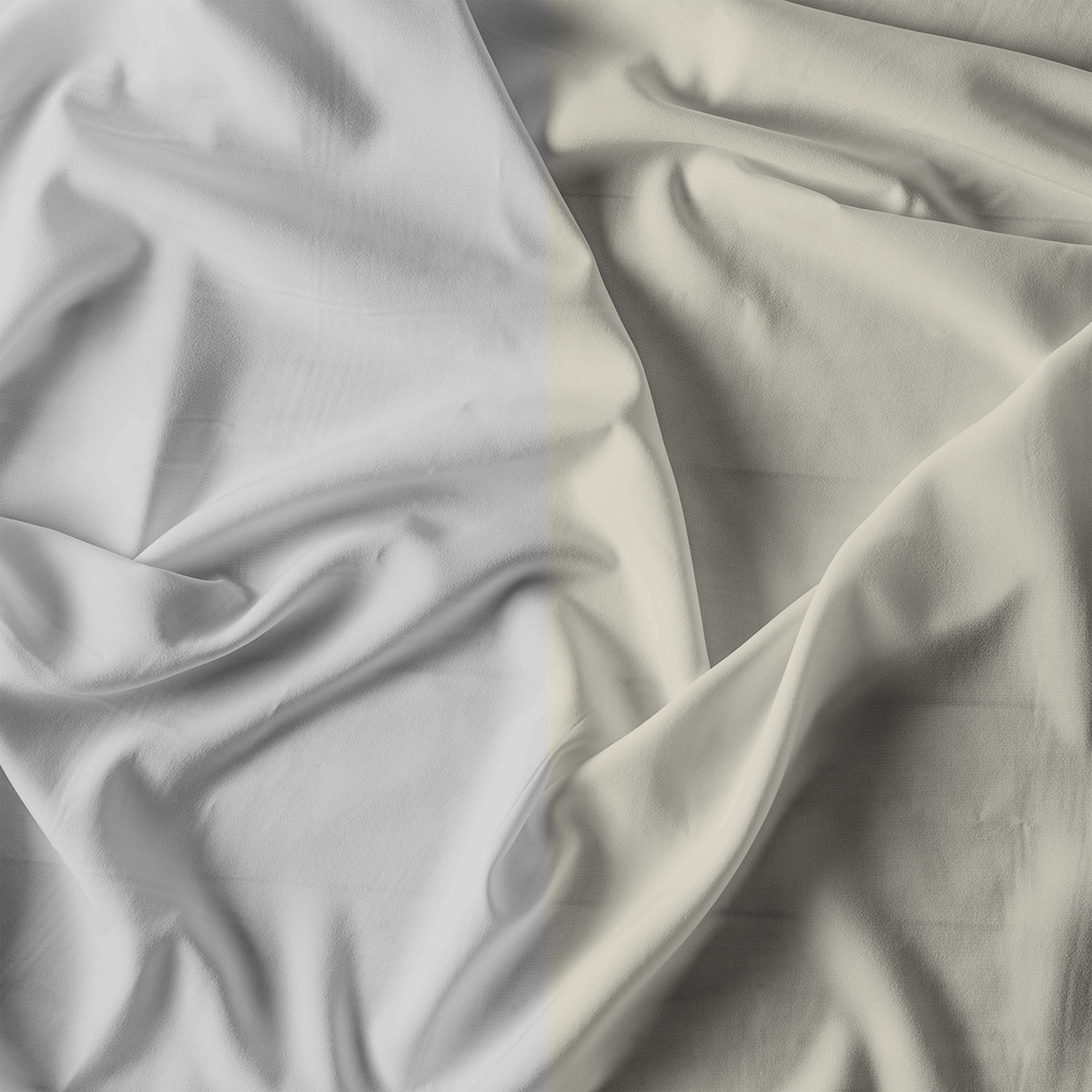 COMPLETO LETTO NATURAL COLOR, 100% Cotone, Made in Italy - GRIGIO CHIARO/PANNA