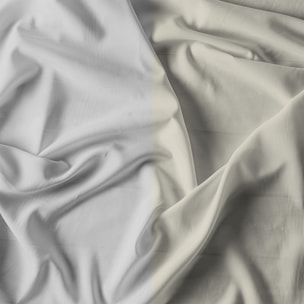 COMPLETO LETTO NATURAL COLOR, 100% Cotone, Made in Italy - GRIGIO CHIARO/PANNA
