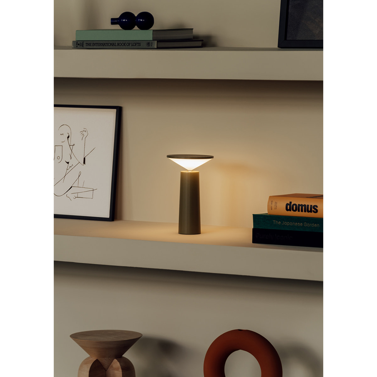 LEDS C4 Sobremesa COCKTAIL LED 3.5 Blanco cálido - 2700K TOUCH DIMMING Gris oliva 154lm