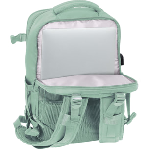 Mochila viaje cabina portatil 15,6 safta "verde pastel"