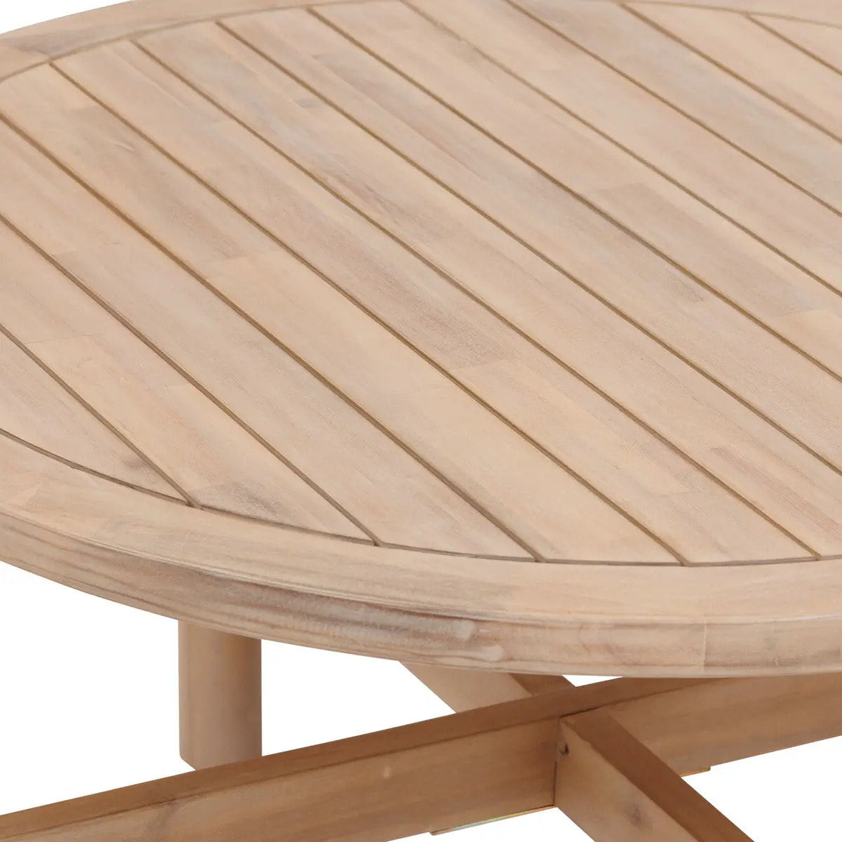 Table basse de jardin ronde "Deona" 80x48cm en acacia