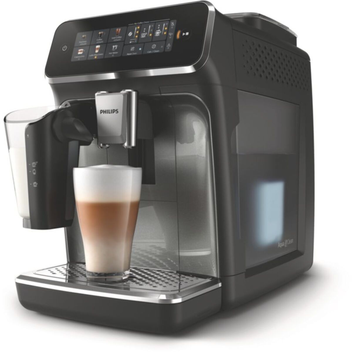 Expresso Broyeur PHILIPS EP3349/70 cafetière à grain LatteGo série 3300, 6 boissons, SilentBrew, Noir
