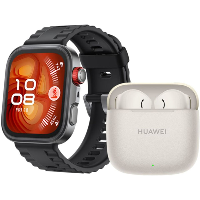Montre connectée HUAWEI Pack Fit 4 PRO Noir + Freebuds SE3 Beige