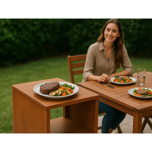 Mesa auxiliar para barbacoa en acero corten EFP TABLE RACK PURLINE