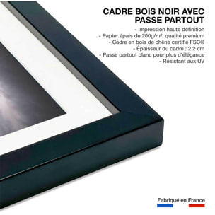 Affiche navy in the sky Affiche + cadre en bois - Noir