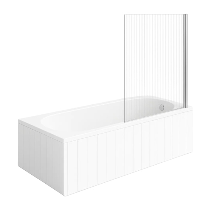 Bañera derecha con patas 170x75 cm, color blanco VILLEROY & BOCH O.Novo + Mampara de baño izquierda Raywall cromada AURYS