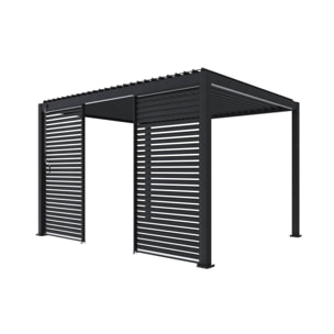 Persienne 130cm pour pergola bioclimatique Triomphe. côté 4m. panneau brise vue. aluminium. anthracite