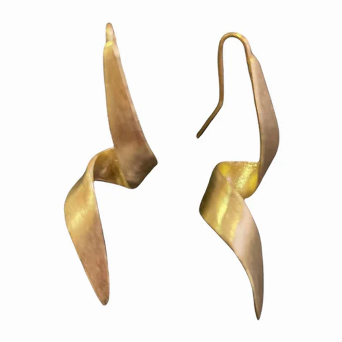 Pendiente Espiral con gancho en dorado